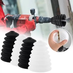 Phụ Kiện Thu Gom Bụi Máy Khoan Đa Năng Chắn Bụi Nhỏ Gọn Cho Máy Khoan Búa Và Máy Khoan Tác Động Nhựa Trắng & Đen + Vỏ Cao Su Phụ Kiện Dụng Cụ Gia Đình