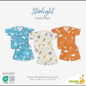 Velvet Junior Baju Anak Bayi Setelan pendek newborn 1 tahun 3stel