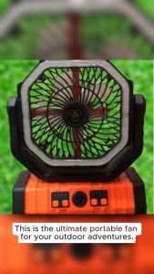 Portable Camping Fan with LED LIGHTS 20000mAh Rechargeable Battery Operated Outdoor Tent Oscillating 4 speed Fan with Light  Hook  remote control