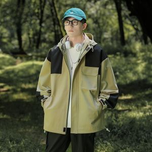 ROMON | Romon Mens Short Jacket Windproof Outdoor Casual Workwear Spring Autumn New Style Zipper Closure Polyester Fiber Fashionable Urban Style