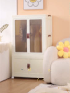 Easy-to-Use Baby Closet Plastic No-Installation Childrens Clothes Organizer Simple Storage Cabinet for Home Use