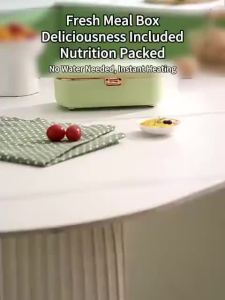 PANSON Electric Heating Lunch Box Stainless Steel No Water Injection Heated Bento Box Food Warmer Storage