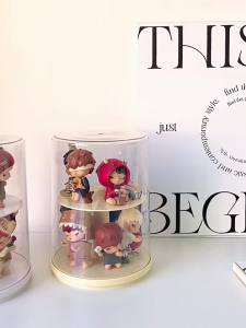 กล่องใส่ art toy ชั้นวางโมเดล กล่องใส่โมเดล มีสองสีให้เลือก กล่องใส่เลโก้ รองรับตุ๊กตาได้ 8-10 ตัว หมุนได้360°