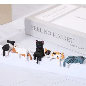NEW 5PCS Kawaii Cat Figurines Cute Cartoon Kitten Statue Mini Decor for Phone Desk Shelf Home Room Car Decor Gifts for Kids