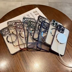 【🔥SG SELLER🔥】RICHMENTGADGET Luxury Plating Magnetic Case Soft Phone Cover With Camera Lens Protector Support Magsafe Charging for iPhone 17 Pro max iPhone 17 Case iPhone16 Plus iPhone16 iPhone 15 pro max iPhone15 Plus Case iPhone14 Cover iPhone13 Case