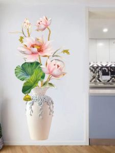 Giấy Dán Tranh Dán Tường Lập Thể 3D Bình Hoa Lối Vào Giấy Dán Tường Tự Dính Đồ Trang Trí Mặt Tường Giấy Dán Tường Ấm Áp Phòng Ngủ Hoa Dán