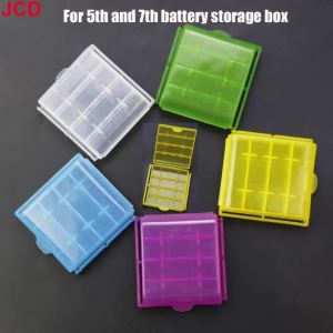JCD 5pc Colorful Plastic Battery Holder Case 4 AA AAA Hard Plastic Storage Box Cover for 14500 10440 Battery Organizer Container