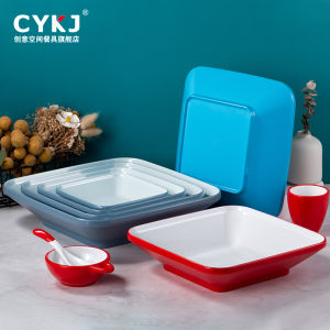 Nordic Style Restaurant Special Dish Triangle Salad Display Plate Deep Square Formal Dinnerware Commercial Use Mimolette Tableware