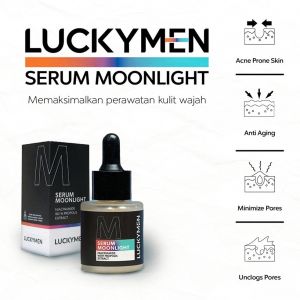 LUCKYMEN Serum Moonlight - Mencerahkan dan Mengobati Jerawat Membantu Mencerahkan Dan Bikin Glowing Nature Reaction Skincare Cowok Halal