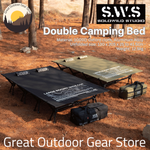 S.W.S Wellhike Double Cot Camping Bed 1000D Oxford cloth Aluminum Alloy Unfolded size 130 x 205 cm Weight 12.5 kg