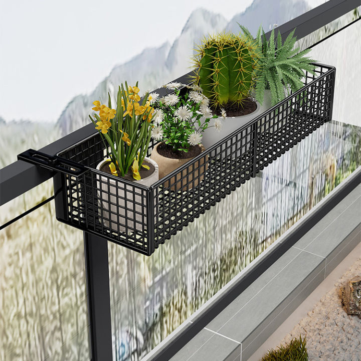 Sill Rack Balcony Plant Stand Iron Art Hanging Window Sill Rack Guardrail ...