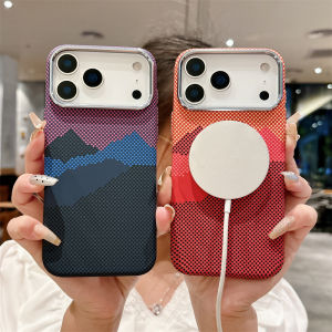 Luxury Kelvar Carbon Fiber Phone Case for iPhone 17 Air 17 Pro Max Magnetic Wireless Charging Ultra Thin Hard Colorful Cover