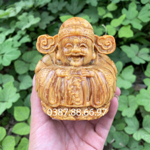 Tượng ông thần tài mẫu quả trứng cao 10 15cm gỗ huyết long cực đẹp