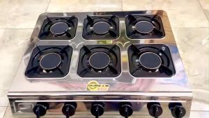 BẾP GAS 6 LÒ HỒNG NGOÀI ( BÁNH XÈO - MỲ CAY )