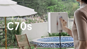 Deerma C70s Window Cleaning Robot 6-Hole Bilateral Spray Strong Suction Edge Detection Anti-Fall Square Edge Cleaning For Frameless Glass & Home Windows