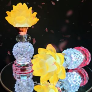 Đèn Bàn Thờ Pha Lê Hoa Sen Lưu Ly CHÂN THIỆN MỸ Đèn Led 7 Màu Trang Trí Bàn Thờ HSLL-03