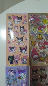 (ISI 6 PCS) STICKER / STIKER SET KARAKTER SANRIO KUROMI MELODY HOLOGRAM GLITTER