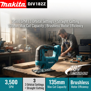 Makita | Makita DJV182 18V Bare Brushless Cordless Barrel Grip Jigsaw For DIY Wood Plastic Metal Carpentry Projects No Battery Included