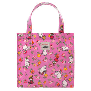 Cath Kidston x Moomin ลิมิเต็ดอิดิชั่น Limited Edition S Bookbag Small Size Open Top Handled Handbag Lunch Bag Water Resistant Oilcloth Tote ถุงกันน้ำ Moomins Linen Sprig Pattern มูมินกับดอกไม้ สีชมพู