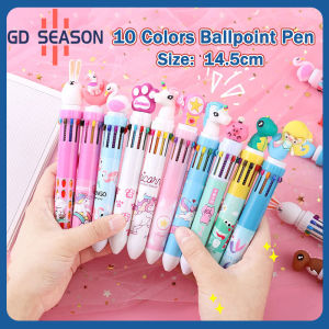 10 Colors Ballpoint Pen Cute Animal Office Stationary Multicolored Silicone Student Writing Supplies