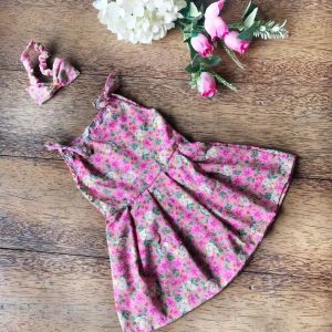 Dress Anak Tali Katun Free Headband