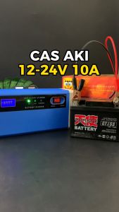 [BISA COD] Charger Aki Portable 12V 10A Mobil Motor Intelligent Chip Indikator LCD Biru