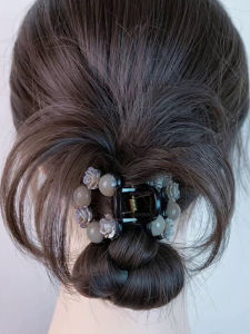 Fashionable Pearl Hair Clip Half-Frontal Tea Rose Scenic View Fragrance Wind Pearl Hair Accessories Simple Luxury Small Rhinestone