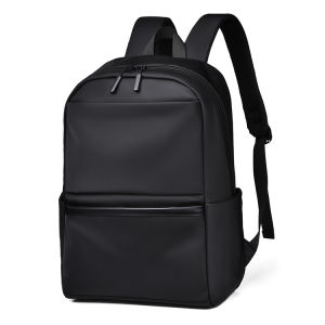 2025 New Mens Business Commuter Large Capacity Backpack Simple Pure Color Double Shoulder Bag Trendy Computer Bag Casual Commute Style