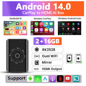 Android 14.0 Android Ai Box Wireless CarPlay &Android Auto & HDMI For Netflix YouTube 2.4Ghz &5Ghz WiFi Auto Connect