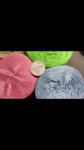 Yarn - Sợi Lụa Bạch Đàn hoa phẩy trên thân sợi - Sợi Tweed | Sợi chập - Mền bóng nhẹ và mát dùng đan móc mùa hè