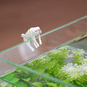 Creative Dog Ornaments for Aquarium Kawaii Cartoon Dogs Funny Climbing Dogs Animal Pendant Fish Tank Wall Landscaping Decoration