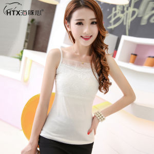 เสื้อครอปเปลือยสลิง Modal พร้อมรายละเอียดลูกไม้ สไตล์ฤดูร้อนสลิมฟิตสีบริสุทธิ์สําหรับผู้หญิง