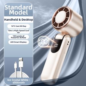 Portable Handheld Mini Fan High-Speed Leafless Outdoor USB Rechargeable Compact Personal Use Fan for Everyday Home Use