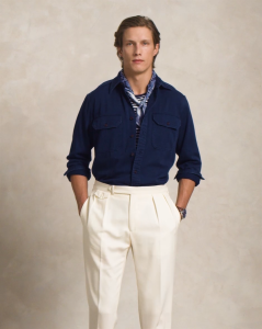 Polo Ralph Lauren Men Classic Fit Indigo Chino Workshirt [Sale]