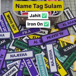 Name Tag Embroidery / Name Tag Sulam Nama Sekolah | Tag Sulam