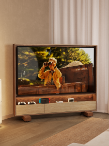 DONGMU | Vintage Rollable Stone Texture TV Cabinet 75 Inch