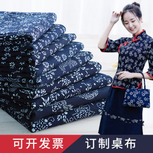 Vải Dệt Cotton Thủ Công Phong Cách Dân Tộc Vải Bàn Ăn in Hoa Sứ Xanh Vải Quần Áo Vải Cotton Nguyên Chất Vải Thủ Công DIY