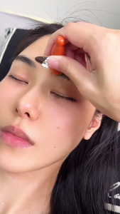 Massage Mặt Giảm Stress 5 Viên Bi Đồng Cán Gỗ Cây Lăn Thư Giãn Vùng Mắt Trán Cổ Mini Dễ Cầm