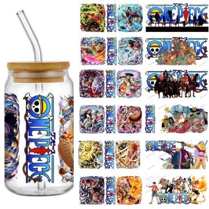 Newest 41 Hype Design One Piece Anime 16oz UV DTF 3D Stickers Cartoon Popular Manga Decals Cup Mug UVDTF Craft DIY Birthday Gift