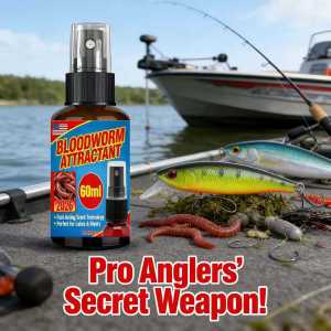 2026 Bloodworm Attractant Spray-60ml Fast-Acting Scent for Lakes & RiversProfessional Fishing Additive with USA Quality Formula