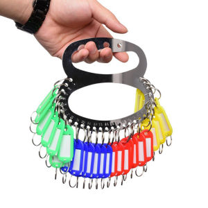 Portable Key Organizer Management Stainless Steel Key Chain with Separable Key Rings and Assorted Color Key Labels