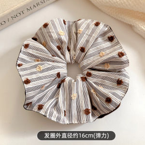 Korean Style Large Size Stripe Hair Ties Womens Fashion Accessories Elastic Hair Bands Sweet Cute Trendy New 2025