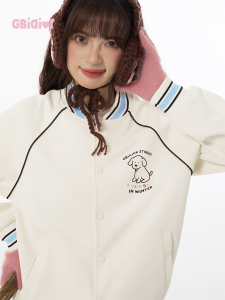 Gbiaior | Printed Patchwork Baseball Jacket Single Breasted