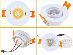 JOYINLED 3W Mini Aluminum LED Recessed Downlight Warm/Natural/Cool White Round Spot Light AC90-260V DC12V 50mm Cutout