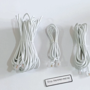 Cáp điện thoại 4 tim bấm đầu dài 1m / 3m / 5m / 10m (Đầu bấm sẳn RJ11 Cáp 4 tim 4 line RJ11 6P4C)