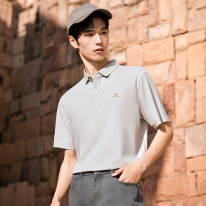 Summer New Silk Collar Mens Polo Shirt