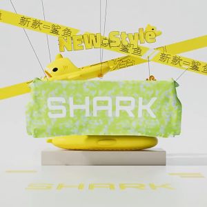 [SG STOCK] 4cm Thick Bottom Shark Slipper Female Funny Home Cartoon Sandals Stepping Shit Sense Couple Slippers