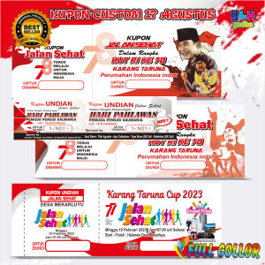 Min.5 Buku Kupon Jalan Sehat 17 Agustus Isi 100 Lembar Doorprize Custom Undian Y&H Yudha Grafika