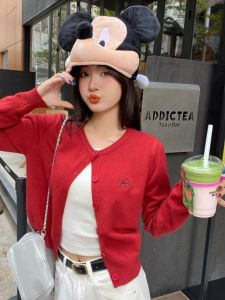 เสื้อคาร์ดิแกนถักบางสำหรับผู้หญิง ฤดูใบไม้ผลิและฤดูใบไม้ร่วง 2025 ดีไซน์ใหม่ ปักลายผีเสื้อ ผ้าฝ้ายผสม ปกติ แขนยาว ปกติ