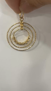 Poh Heng Jewellery 22K Textured Bead Drop Pendant in Yellow Gold[Price By Weight]